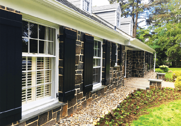 black exterior shutters