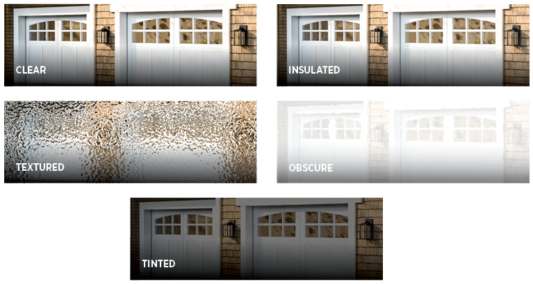 choose from many different types of glass for a garage door 