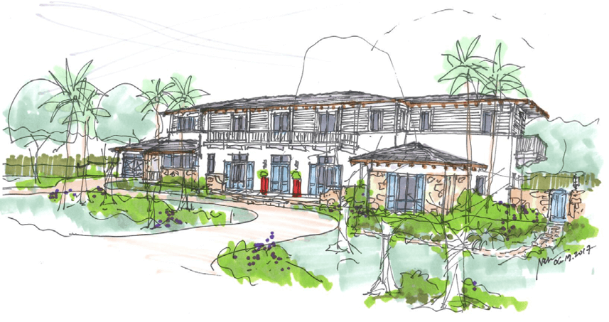 elevation drawing of south florida custom home by nelson deleon