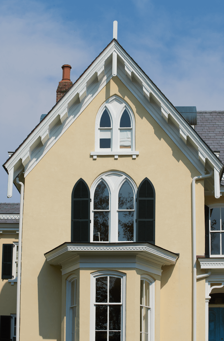 custom exterior shutters for gothic style window