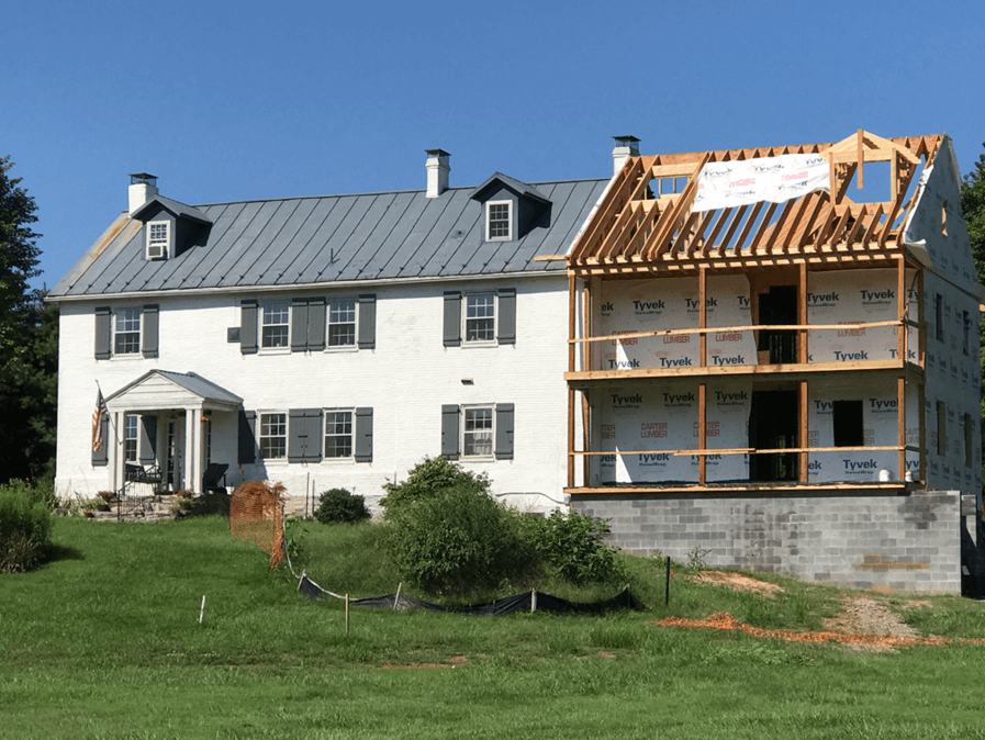 historic farmhouse renovation in progress