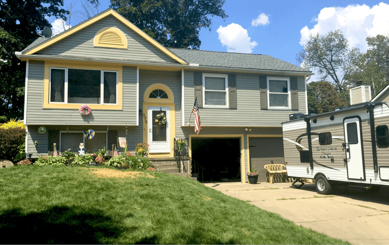 how shutters add curb appeal to split level homes