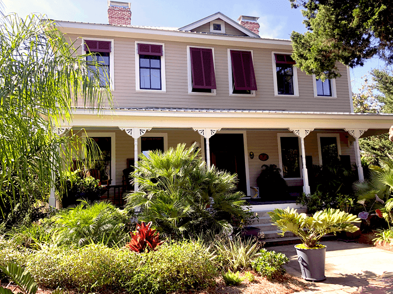 historic home with custom shutters in apalachicola, fla.
