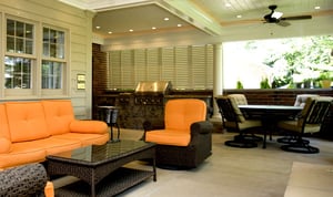 Timberlane Bermuda Shutters in a 3 Season Outdoor Room