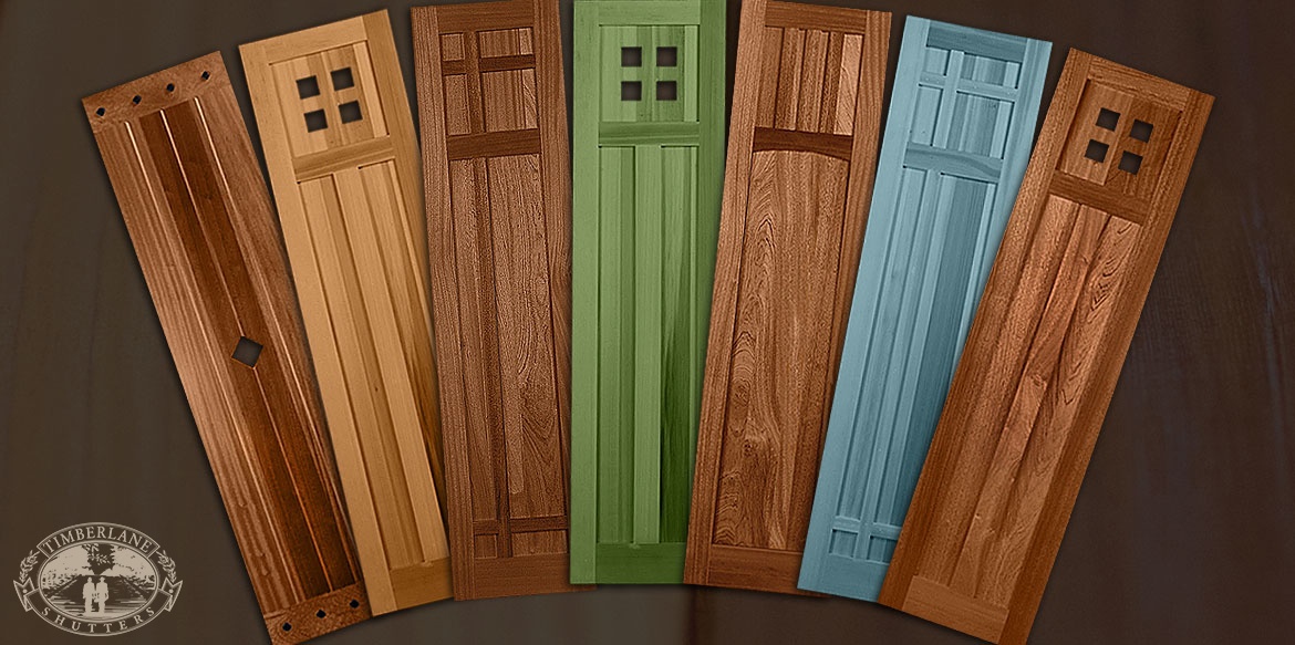 wooden Mission Style shutters