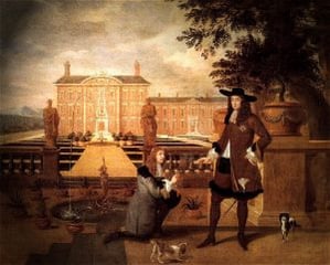 Royal Gardener John Rose and King Charles II - Hendrick Danckerts 1675