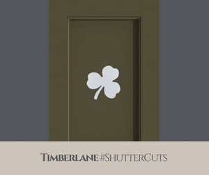 green timberlane shutters with shamrock cutout