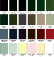 Timberlane exterior shutter color paint chart