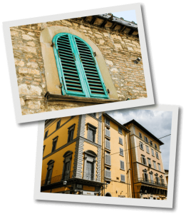 closed radius top Italian exterior shutters