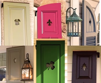 collage of exterior shutters with various types of cutouts