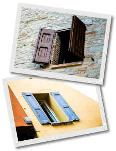 framed board & batten Italian exterior shutters