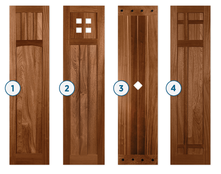 Four different profiles for Mission style exterior shutters