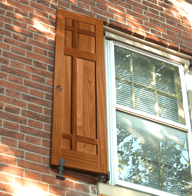 Mission style shutters are the perfect accent for a Craftsman style home