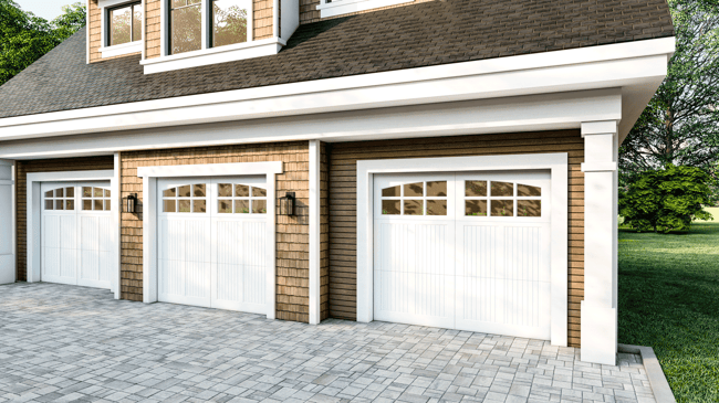 blog-white-308-garage-door-on-wood-shakes-garage-front-angled-cropped