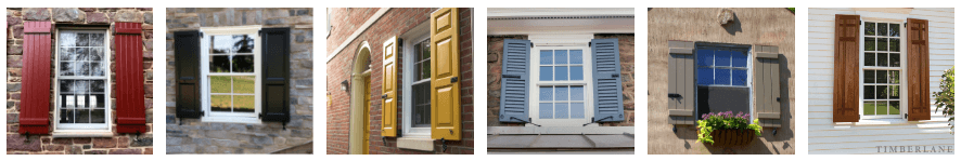 various timberlane shutters styles on various windows