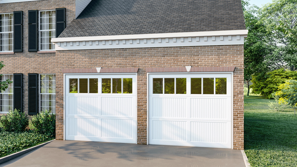 Garage Door Hacks To Improve Your Home S Curb Appeal Timberlane Blog   Resized White 203 Garage Door Red Brick House Front Angled Cropped 3   NEW 